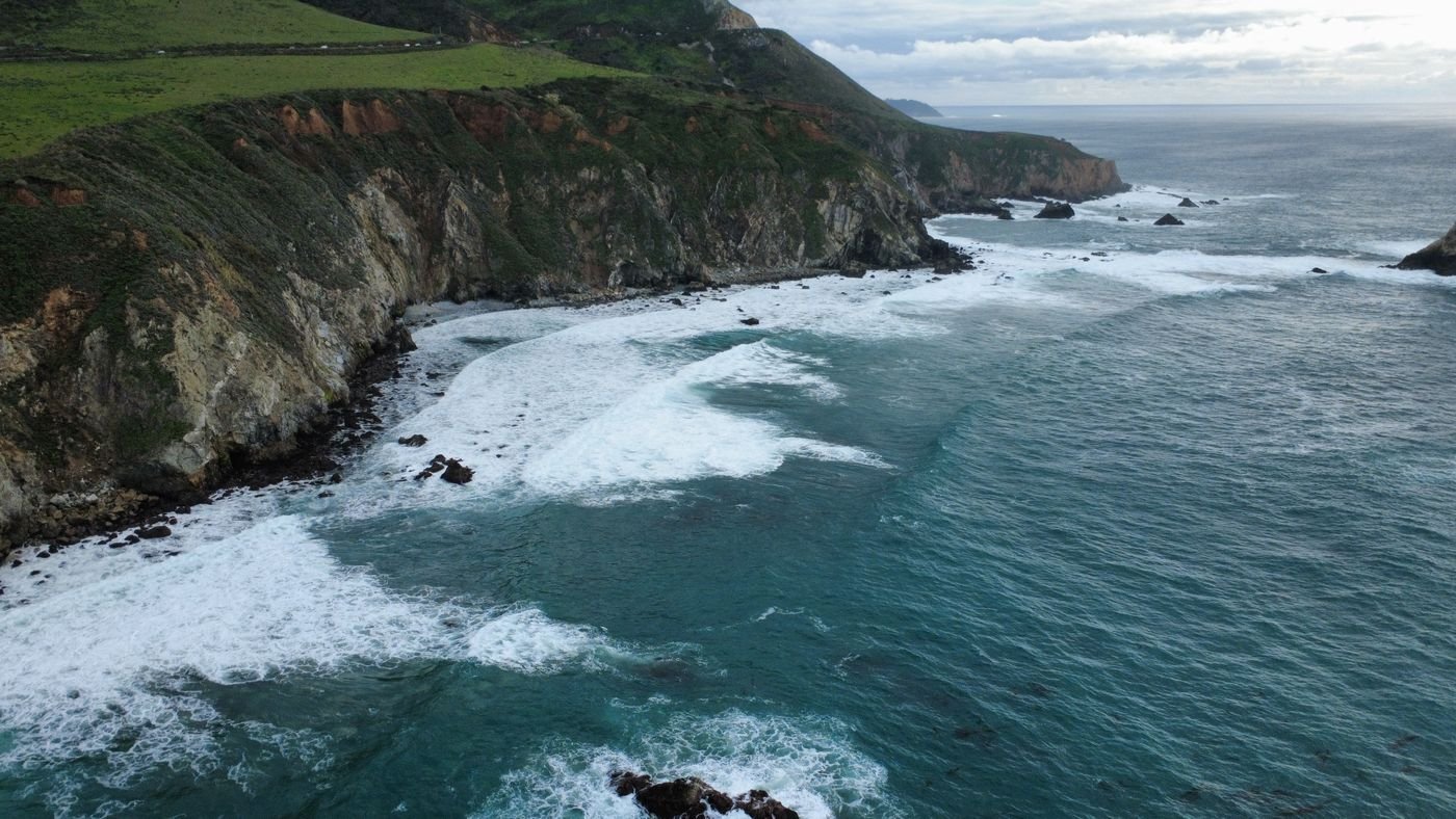 Aerial view of the California coastline